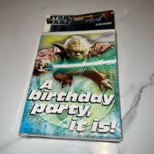 star wars yoda 8 party invitations NEW